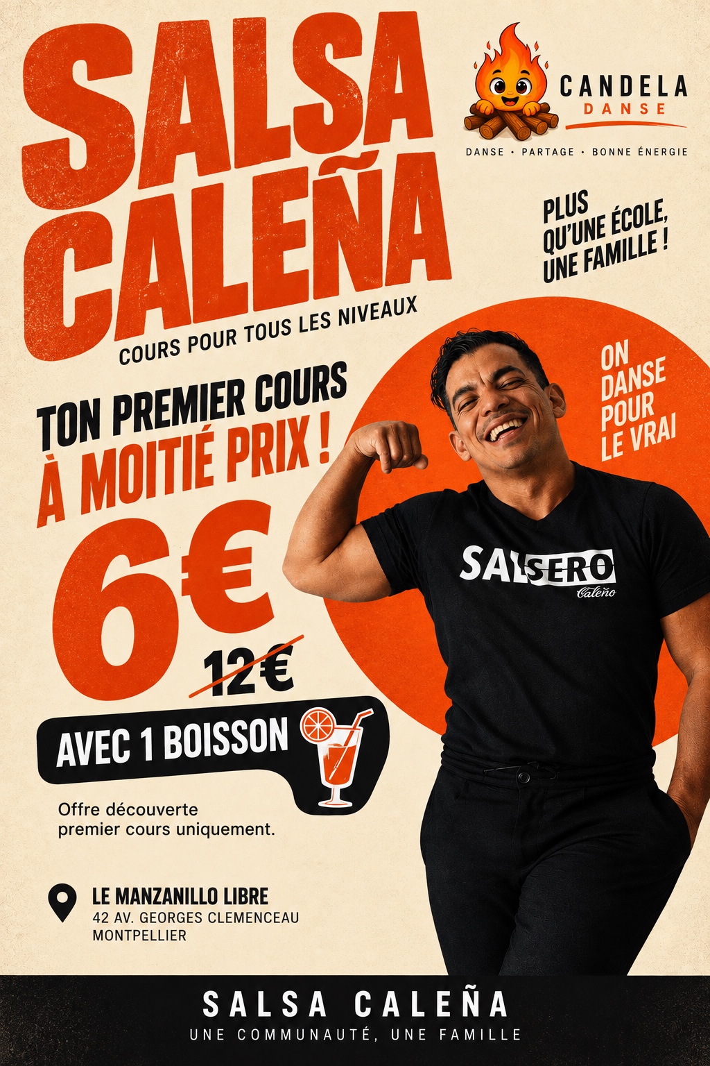 Ton premier cours de salsa à 6 €, boisson incluse